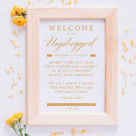 Eenvoudig Golden Effect Minimalist zonder stopcont Poster