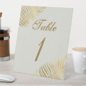 Eenvoudig Golden Tropical Leaves Wedstrijding Tabl Reclamebord Met Voetstuk (Insitu)