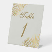 Eenvoudig Golden Tropical Leaves Wedstrijding Tabl Reclamebord Met Voetstuk (Voorkant)