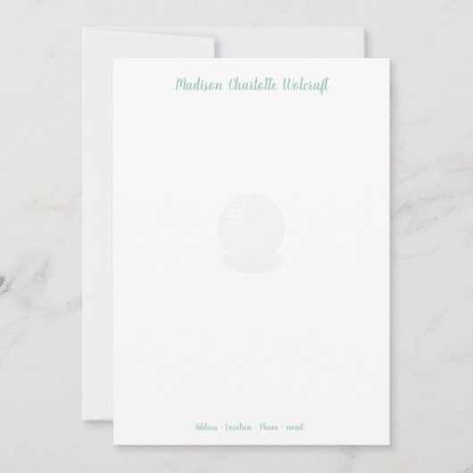 Eenvoudig Golfthema-ontwerp Gepersonaliseerd flata Bedankkaart (Voorkant)