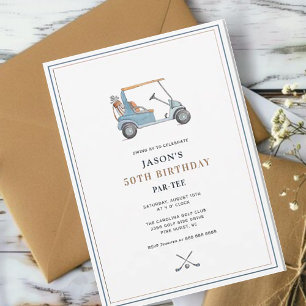 Eenvoudig golfthema PAR- T-SHIRT Verjaardag Kaart