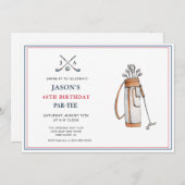 Eenvoudig golfthema PAR- T-SHIRT Verjaardag Kaart (Voorkant / Achterkant)