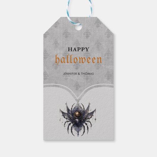 Eenvoudig gotisch Halloween feest Cadeaulabel (Achterkant)