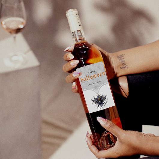 Eenvoudig gotisch Halloween feest Wijn Etiket