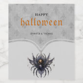 Eenvoudig gotisch Halloween feest Wijn Etiket (Enkel label)