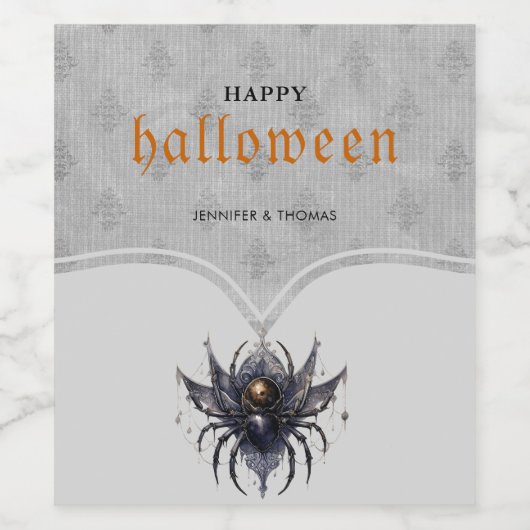 Eenvoudig gotisch Halloween feest Wijn Etiket (Enkel label)
