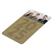 Eenvoudig Goud 2025 Kalender Minimalistische Vakan Magneet (Linkerzijde)