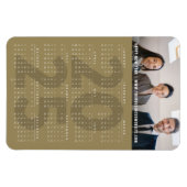 Eenvoudig Goud 2025 Kalender Minimalistische Vakan Magneet (Horizontaal)