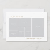 eenvoudig goud 6 fotocollage feestdagenkaart (Voorkant)