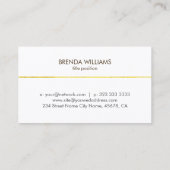 Eenvoudig goud achtergrond streep accent visitekaartje (Achterkant)