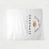 Eenvoudig Goud Afstudeerder Pet Afstuderen Foto Ac Wandkleed (Voorkant (horizontaal))