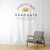 Eenvoudig Goud Afstudeerder Pet Afstuderen Foto Ac Wandkleed (In situ)