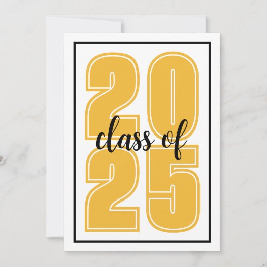Eenvoudig Goud Afstuderen Foto Afstuderen Kaart (Voorkant)