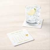 Eenvoudig goud agenda en wit sparen de Datum Kartonnen Onderzetters (Insitu)