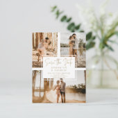 Eenvoudig goud behalve datum 3 collage van het fot briefkaart (Staand voorkant)