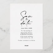 Eenvoudig goud behalve datum 3 collage van het fot folie uitnodiging (Achterkant)