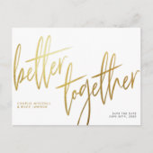 Eenvoudig goud beter samen sparen de datum briefkaart (Voorkant)