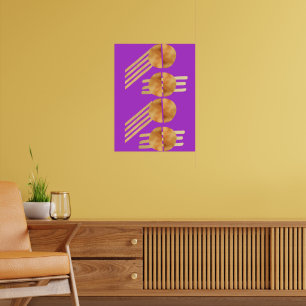 eenvoudig  goud boven paars esthetisch poster