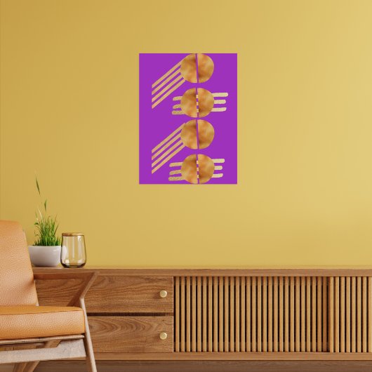 eenvoudig goud boven paars esthetisch poster (Woonkamer 2)