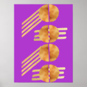 eenvoudig goud boven paars esthetisch poster (Voorkant)