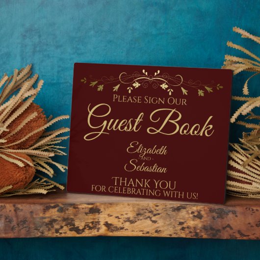 Eenvoudig goud en bruin gelieve te ondertekenen he fotoplaat (Zijkant)