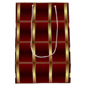 Eenvoudig goud en geborduurde monogrammen medium cadeauzakje (Achterkant)