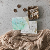 Eenvoudig Goud en Groen Minimalist Dank u Briefkaart