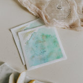 Eenvoudig goud en groen minimalistisch huwelijk Na Servet