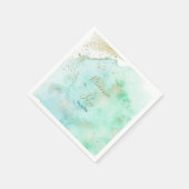 Eenvoudig goud en groen minimalistisch huwelijk Na Servet (Hoek)