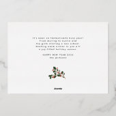 Eenvoudig GOUD GELUKKIG NIEUWJAAR Foto Lijst Custo Folie Feestdagenkaart (Achterkant)