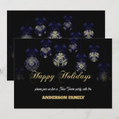 Eenvoudig goud Gelukkig Nieuwjaar Kaarten (Voorkant / Achterkant)