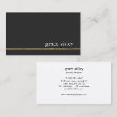 Eenvoudig goud gestreept modern stijlvol zwart visitekaartje (Voorkant / Achterkant)