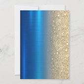 Eenvoudig Goud Glitter Metallic Blauw Zoet 16 Kaart (Achterkant)