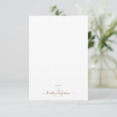 Eenvoudig goud & grijs script monogram witte begra bedankkaart (Staand voorkant)