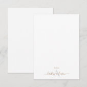 Eenvoudig goud & grijs script monogram witte begra bedankkaart (Voorkant / Achterkant)