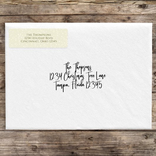 Eenvoudig goud grillige minimalistische retour adr etiket