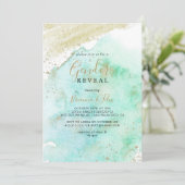 Eenvoudig Goud Groen Minimalistisch Geslacht Onthu Kaart (Staand voorkant)