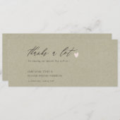 EENVOUDIG GOUD HART KRAFT TROUW BEDANKT KAART (Voorkant / Achterkant)