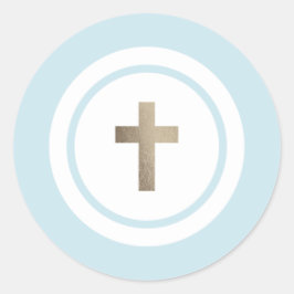 Eenvoudig goud in reliëf ronde sticker