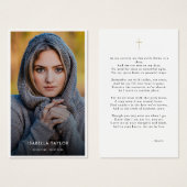 Eenvoudig Goud Katholiek Foto Begrafenisgebed Kaar Visitekaartje (Voorkant /achterkant)