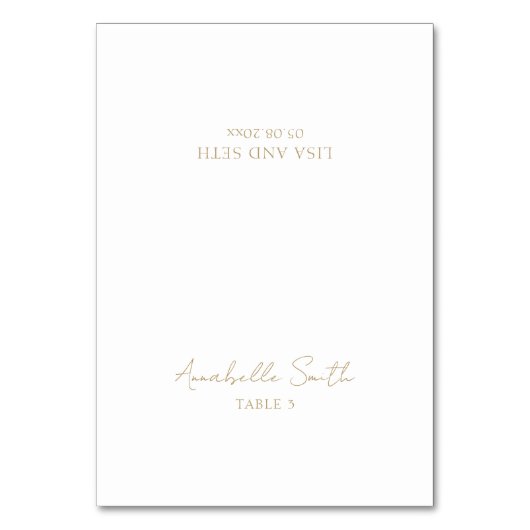 Eenvoudig Goud Klassiek Elegant Bruiloft Plaats Ka Kaart (Voorkant)