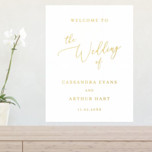 Eenvoudig goud klassieke legante bruiloft folie afdrukken (Insitu (Entree Tafel))