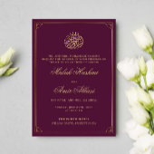 Eenvoudig Goud Lijst Bourgogne Islamitische Moslim Kaart