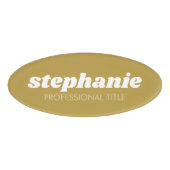 Eenvoudig goud met scriptnaam en titel naambadge (Voorkant)