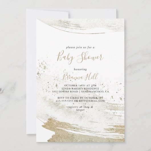 Eenvoudig goud minimalistisch Baby shower Kaart (Voorkant)