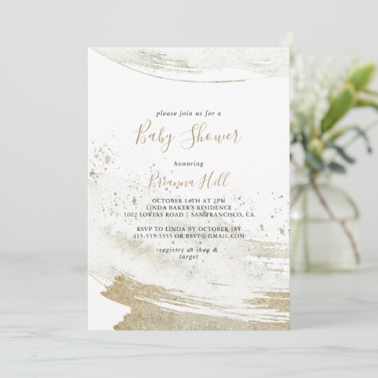 Eenvoudig goud minimalistisch Baby shower Kaart (Staand voorkant)