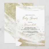 Eenvoudig goud minimalistisch Baby shower Kaart (Voorkant / Achterkant)