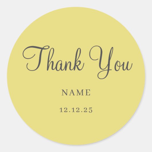 Eenvoudig goud Moderne minimalistische bruiloft Cl Ronde Sticker (Voorkant)