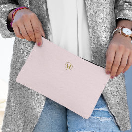 Eenvoudig Goud Monogram Blush Roze Vrouwelijk Meis Etui