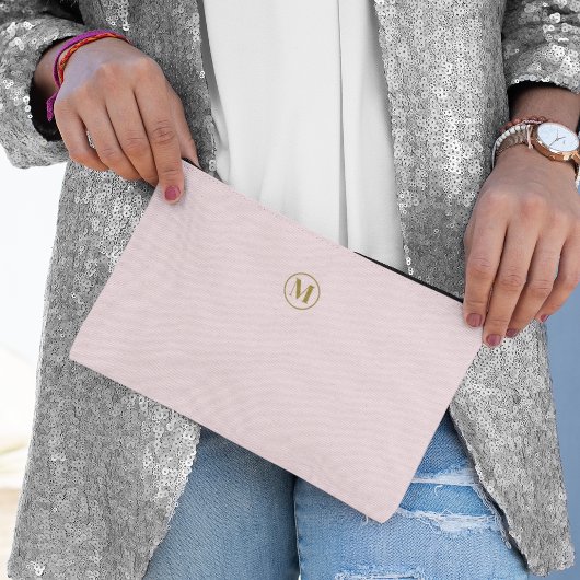 Eenvoudig Goud Monogram Blush Roze Vrouwelijk Meis Etui